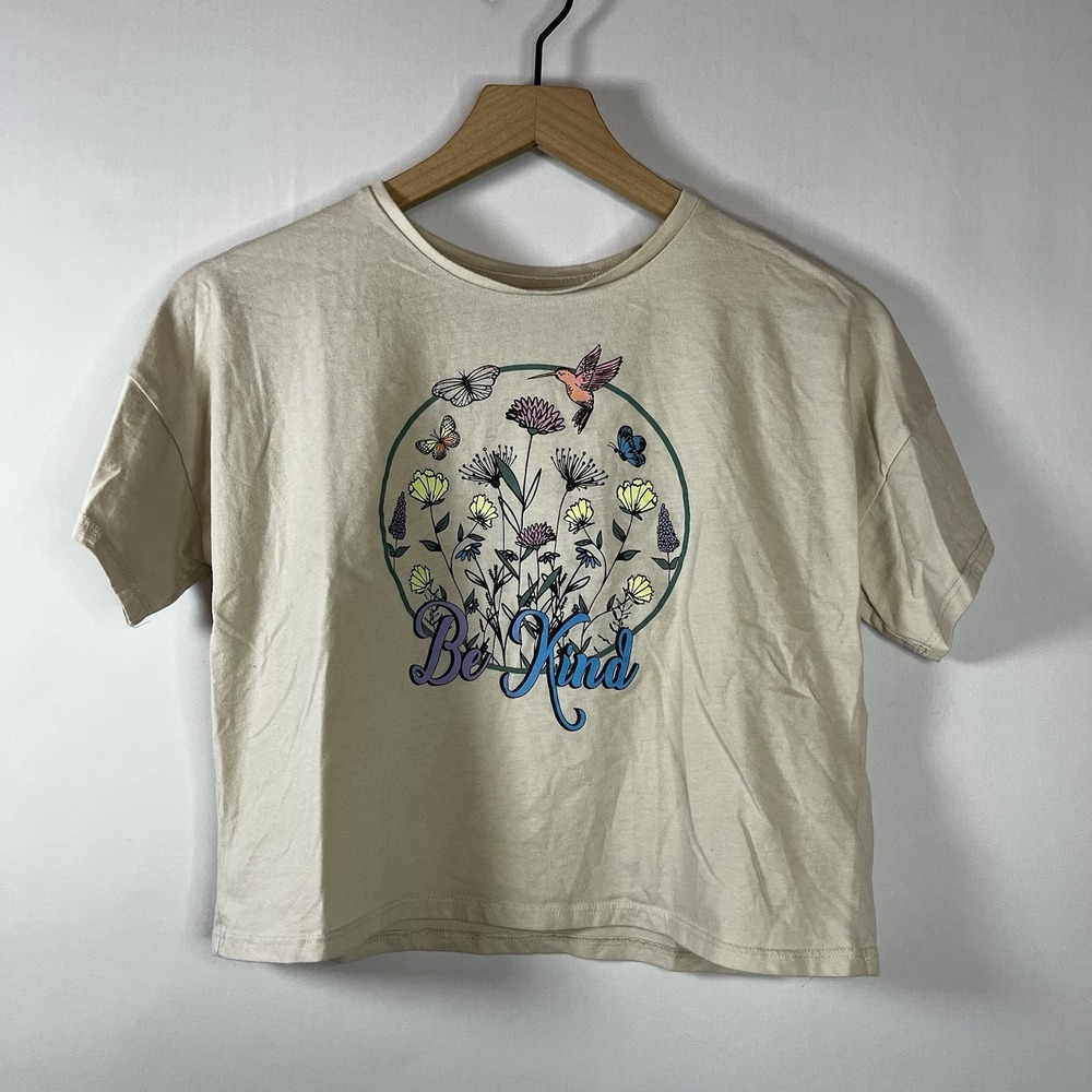 Wonder Nation Shirt Girls Size XL Floral Print Short Sleeve Tee‎ Shirt Bohemian